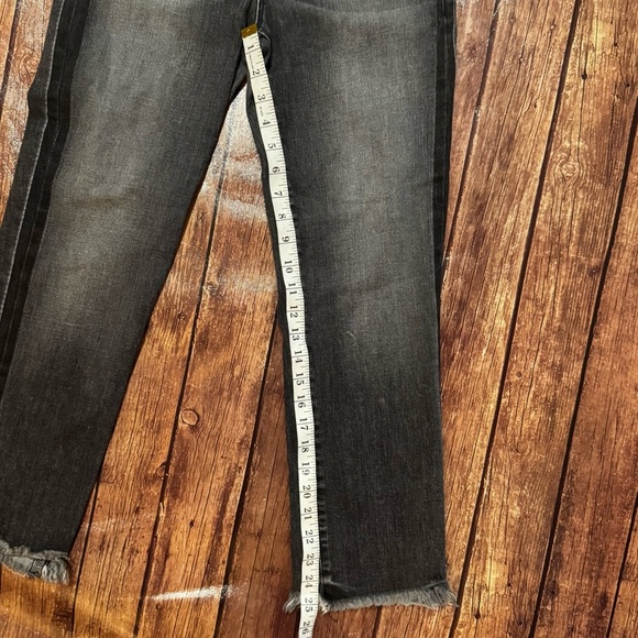 🔥 👖Parker Smith Women’s Jeans | Black Wash Frayed Hem Straight Leg | Size 27 - Picture 2 of 8